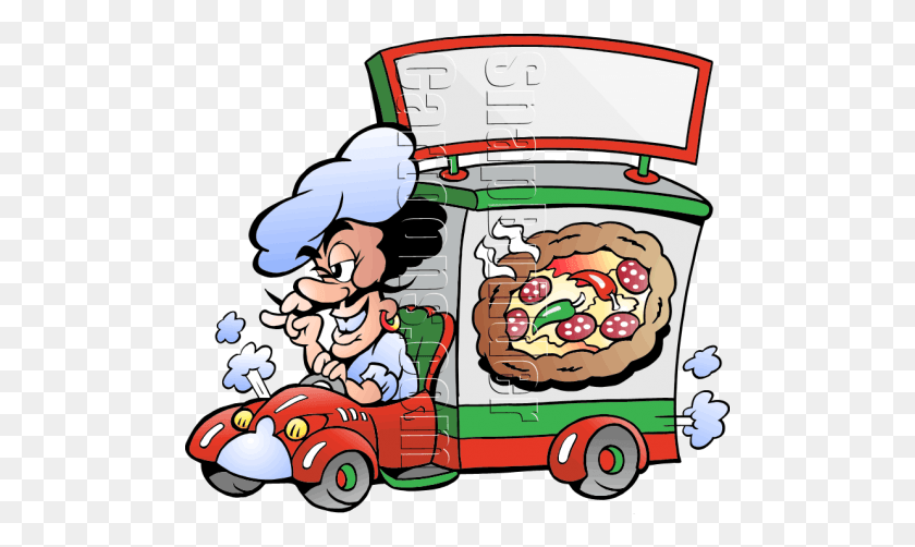 501x442 Pizza Chef Deliver Pizza Food Trucks For Schools Project, Transportation, Vehicle, Label HD PNG Download