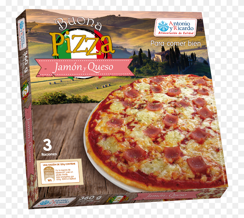 734x692 Descargar Png Pizza De Jamn Y Queso Pepperoni, Comida, Cartel, Publicidad Hd Png