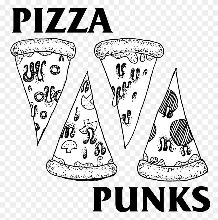 1251x1264 Pizza Drawing Pop Punk Pizza Flag Black Flag, Cone HD PNG Download