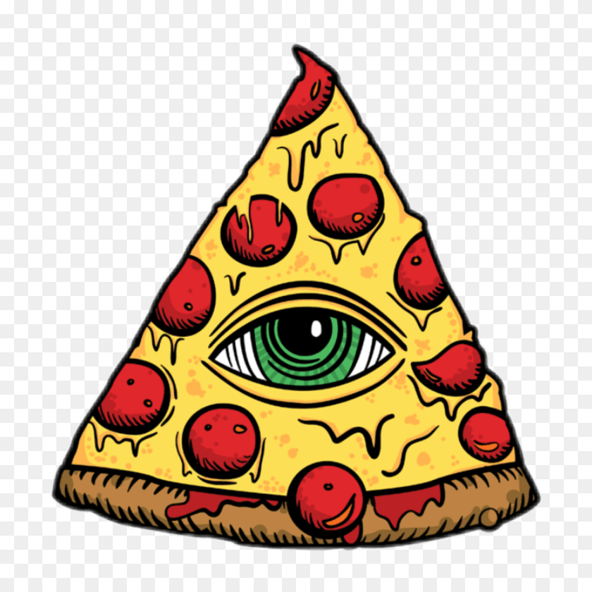 Pizza Eye Illuminati Freetoedit, Triangle, Clothing, Hat, Food Sticker PNG