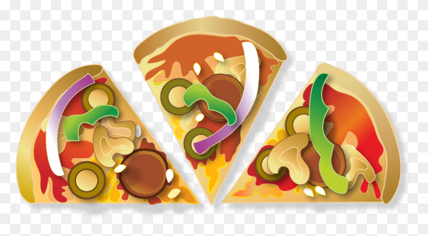 812x421 Pizza Slice Clipart Pizza 6 Slice, Lunch, Meal, Food HD PNG Download