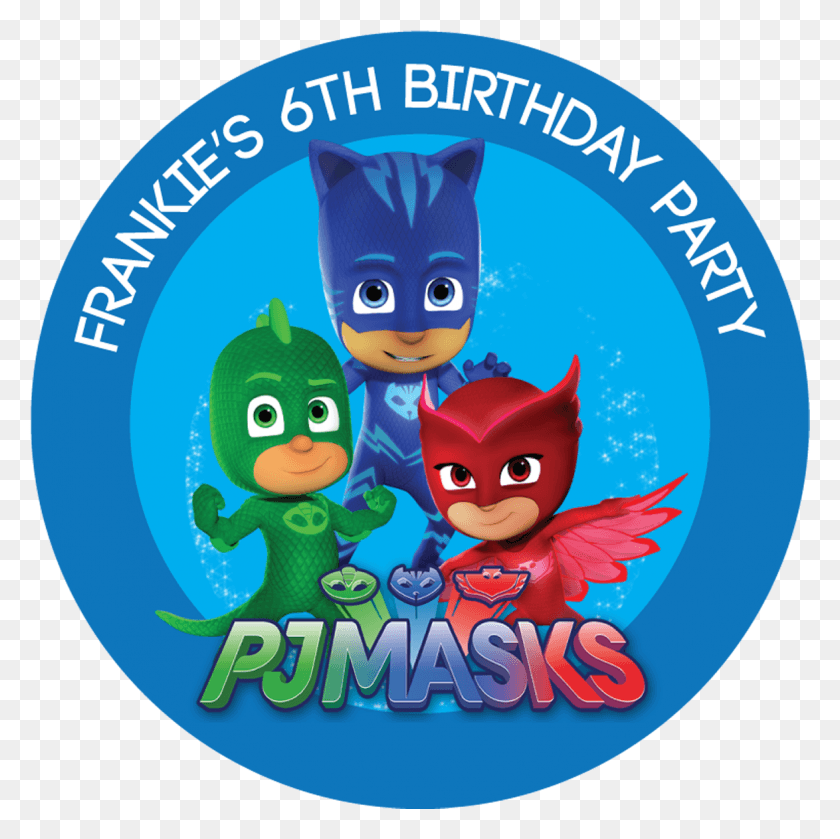 1174x1173 Pj Masks Party Box Stickers Pj Mask, Text, Label, Animal HD PNG Download