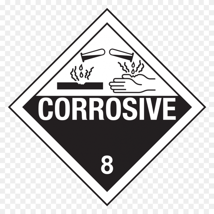 979x979 Placarding Is A Vital Part Of The Hazardous Materials Printable Corrosive 8 Label, Symbol, Text, Triangle HD PNG Download