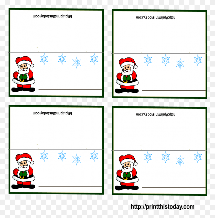 1125x1143 Place Cards With Snowflakes And Santa Claus Cartes Statistical Graphics, Super Mario, Text, Calendar HD PNG Download