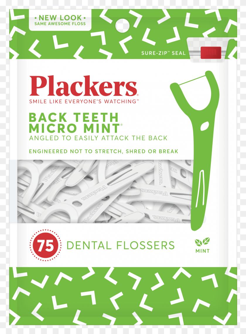 1622x2246 Plackers Back Teeth Micro Mint Dental Floss Picks Dental Floss, Paper, Flyer, Poster HD PNG Download