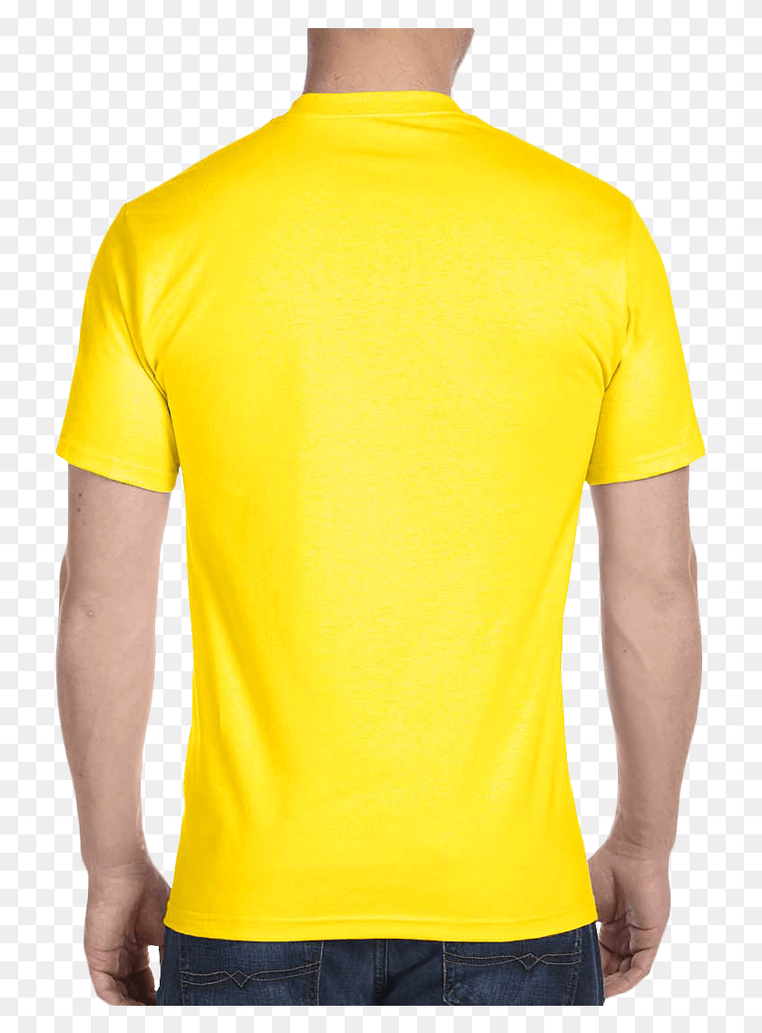 719x1079 Plain Yellow T Shirt Back, Clothing, Apparel, Sleeve HD PNG Download