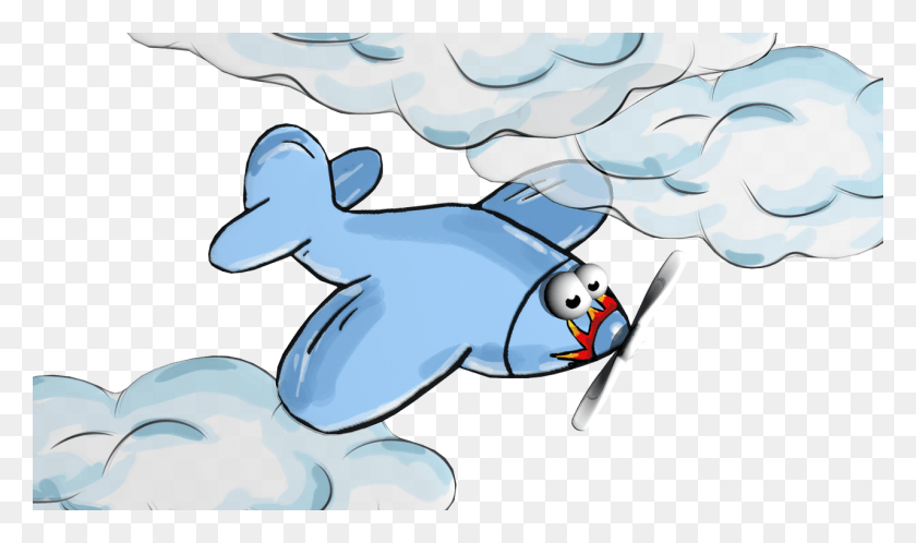 1280x720 Plane Cartoon Clouds Gambar Pesawat Di Langit Kartun, Mammal, Animal, Nature HD PNG Download