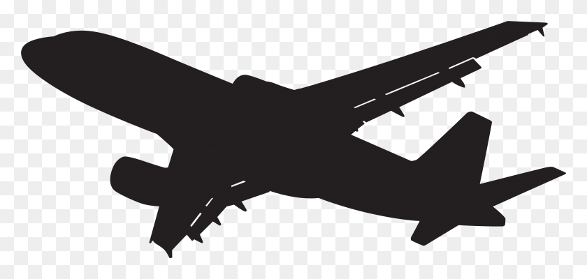 7868x3431 Plane Silhouette Clip Art Gallery Yopriceville Plane Silhouette Transparent Background, Gun, Weapon, Weaponry HD PNG Download