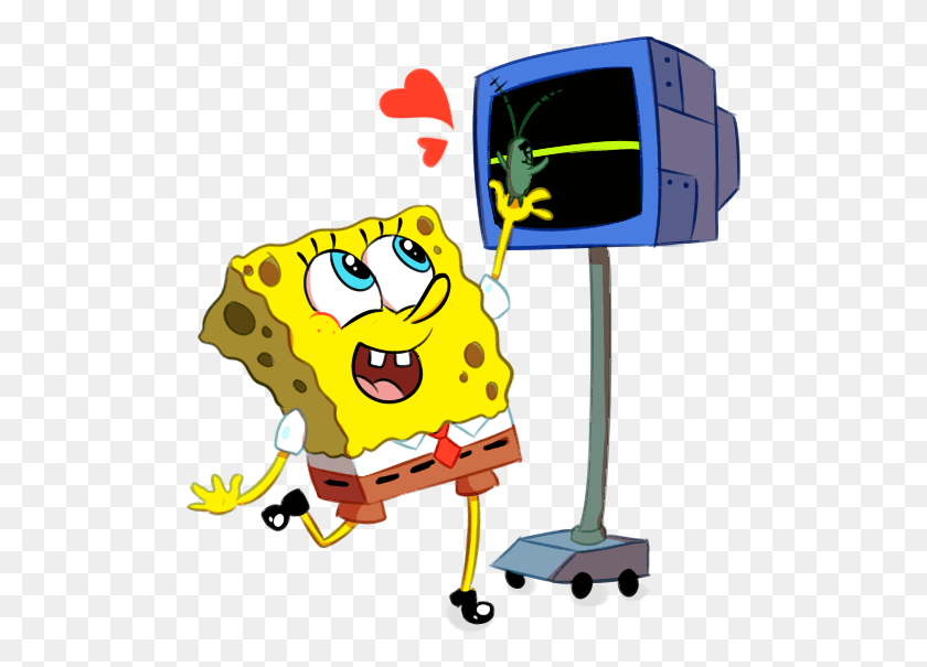 504x545 Plankton Just Needed A Little Boost To Hug His Computer Cartoon, Video Gaming HD PNG Download