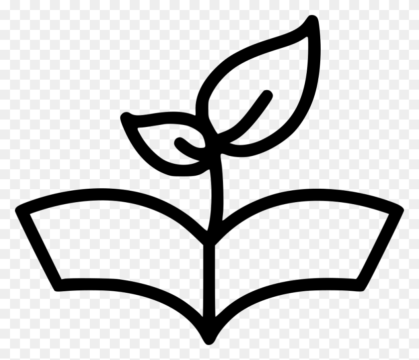 980x834 Plant Open Book Comments Nature Education Icon, Stencil, Symbol Descargar Hd Png