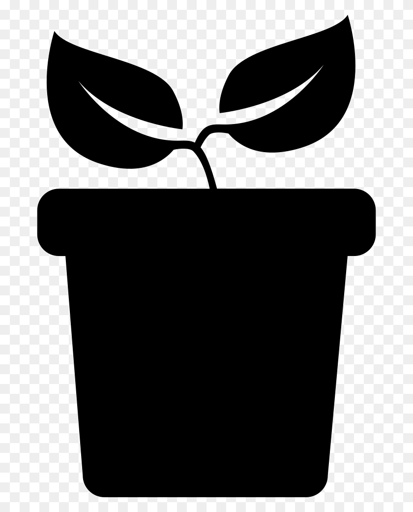 690x980 Plant With Two Leaves On A Pot Side View Comments Portable Network Graphics, Audience, Crowd, Stencil HD PNG Download