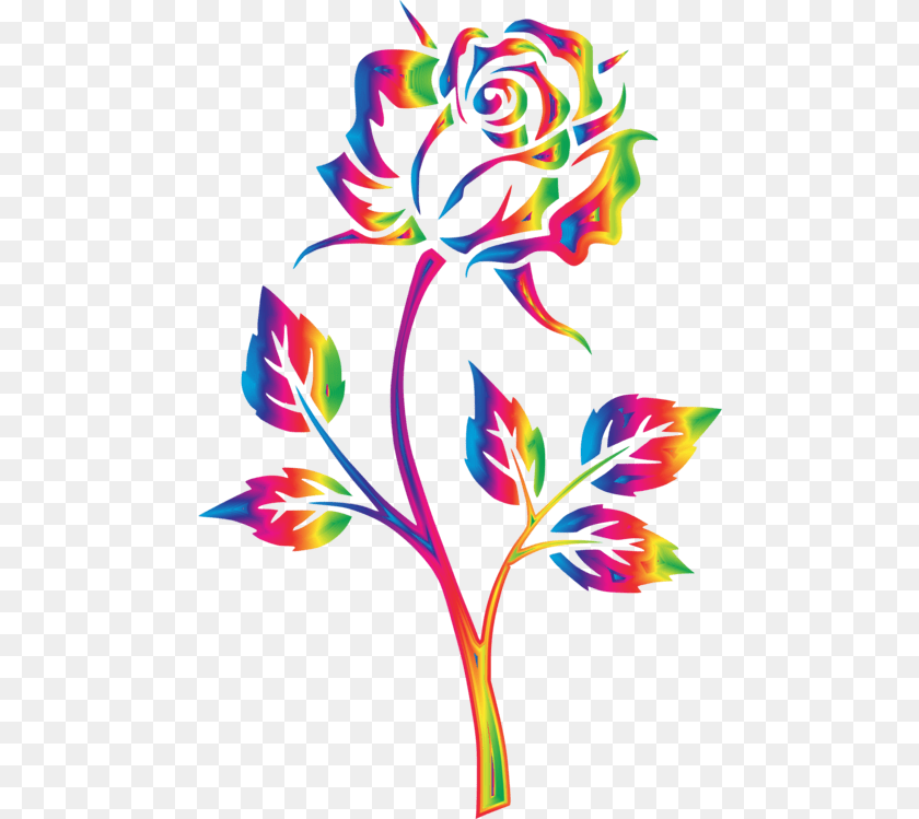 Plantfloraleaf Rainbow Rose Clipart, Art, Floral Design, Graphics, Pattern Sticker PNG