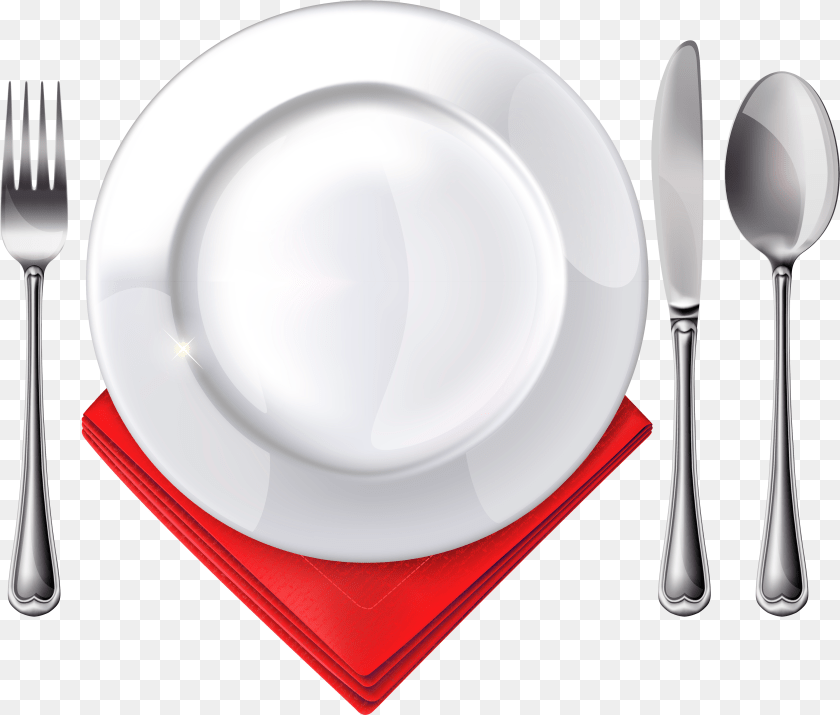 3933x3349 Plate Spoon Knife Fork And Red Napkin Fork Spoon Knife Plate Clipart PNG