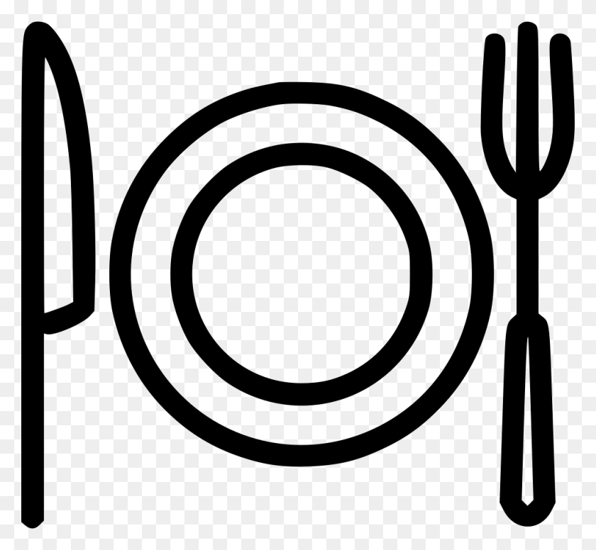 980x900 Plate With Fork And Knife Comments Fork And Knife And Plate Icon, Cutlery, Symbol HD PNG Download