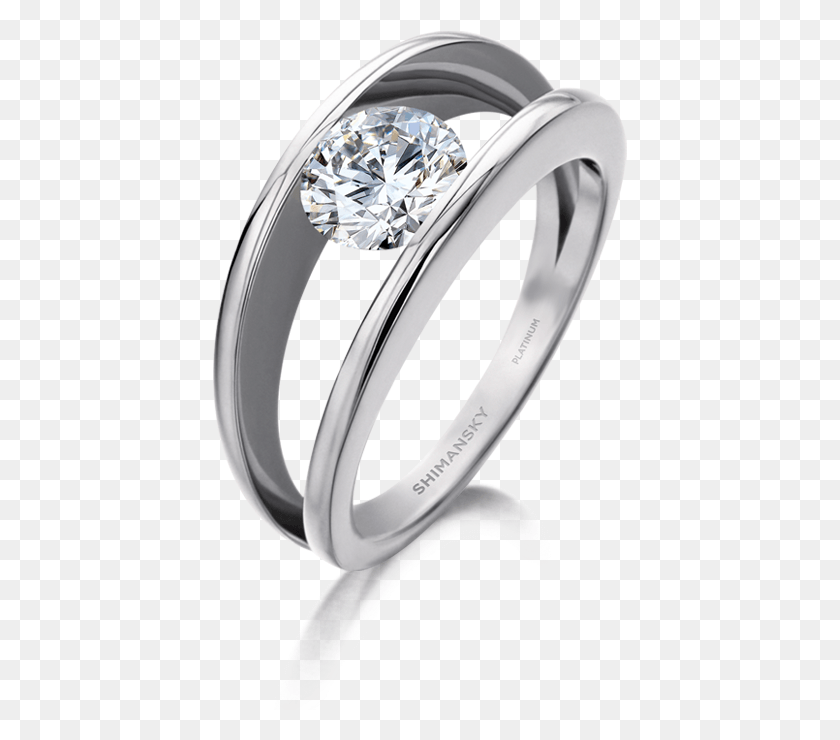 415x680 Platinum Millennium Round Brilliant Cut Diamond Engagement Shimansky Rings, Ring, Jewelry, Accessories HD PNG Download