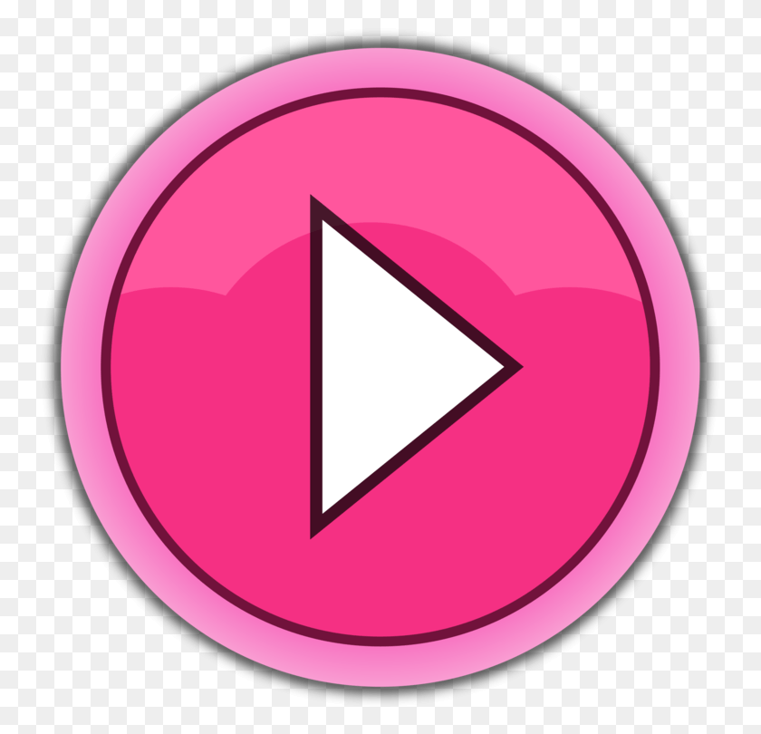 750x750 Descargar Png / Botón De Juego De Color Rosa, Triángulo, Símbolo, Etiqueta Hd Png