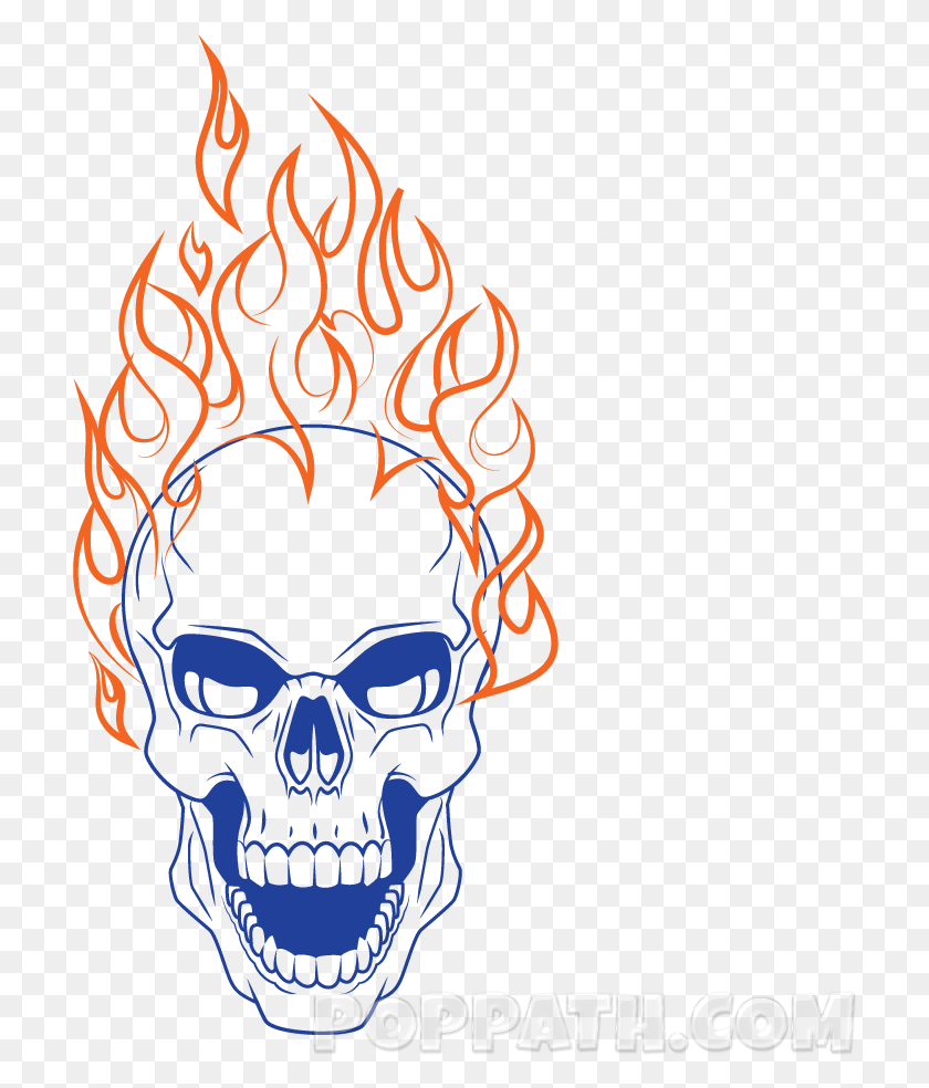 710x924 Play Slideshow Flaming Skull Transparent Background, Head, Text, Graphics HD PNG Download