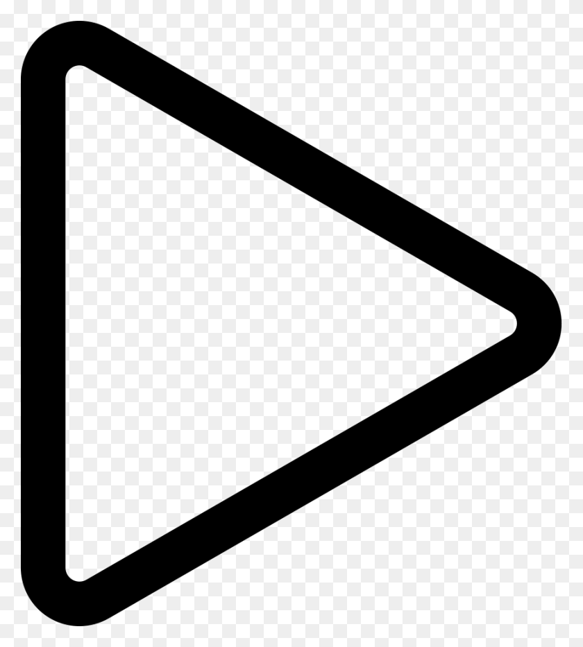 875x980 Play Triangle Outline Comments Triangle Outline Icon HD PNG Download