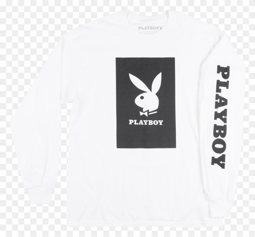 1047x969 Playboy Bunny Box Logo Long Sleeve Shirt Mens Hue Hefner Play Boy, Clothing, Apparel, Long Sleeve HD PNG Download