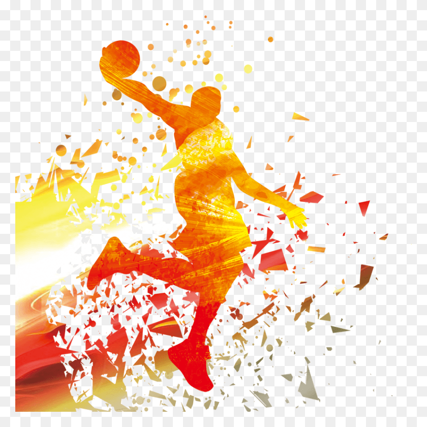 827x827 Player Nba Basketball Silhouette Hq Clipart, Graphics, Bonfire HD PNG Download