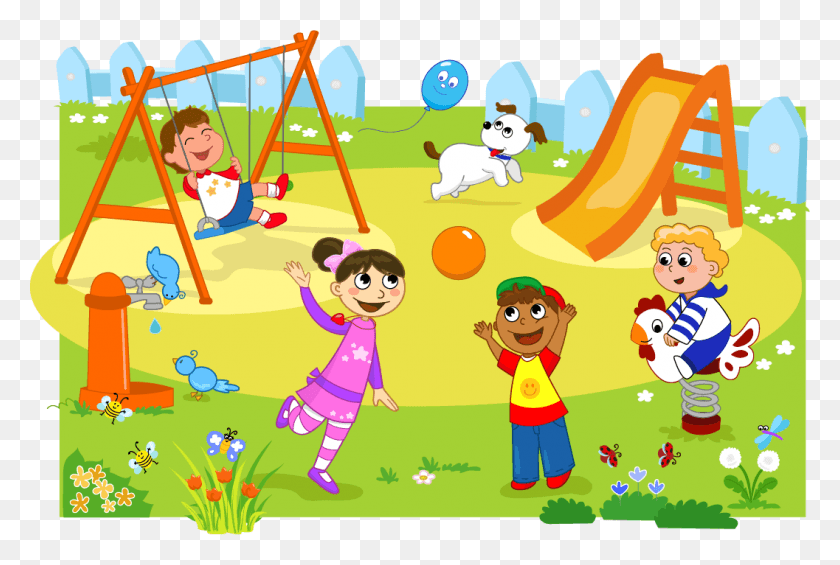 1057x685 Playground Clipart Huge Freebie For Powerpoint Children Playing In The Park Clipart, Toy, Swing HD PNG Download