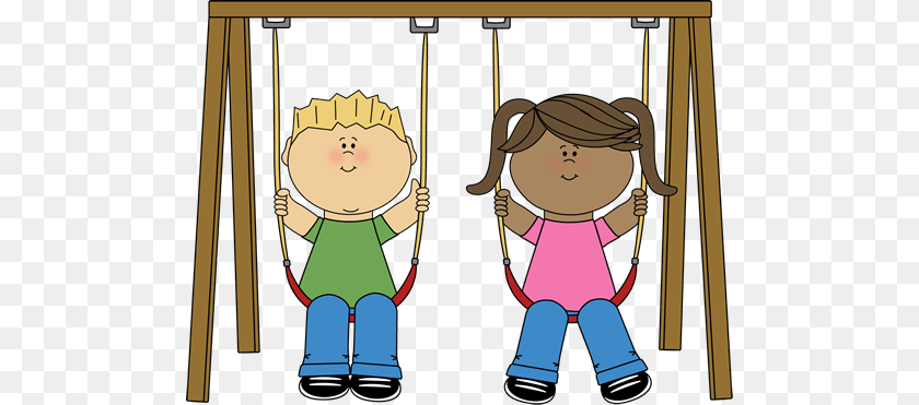 500x371 Playground Swing Set Clipart Kids On Swing Clipart, Toy, Baby, Person, Face Transparent PNG