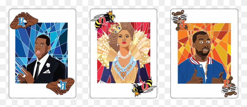 4592x1805 Playing Card Design With Graphic Interpretation Of Queen Card Design Graphic, Person, Human, Advertisement HD PNG Download