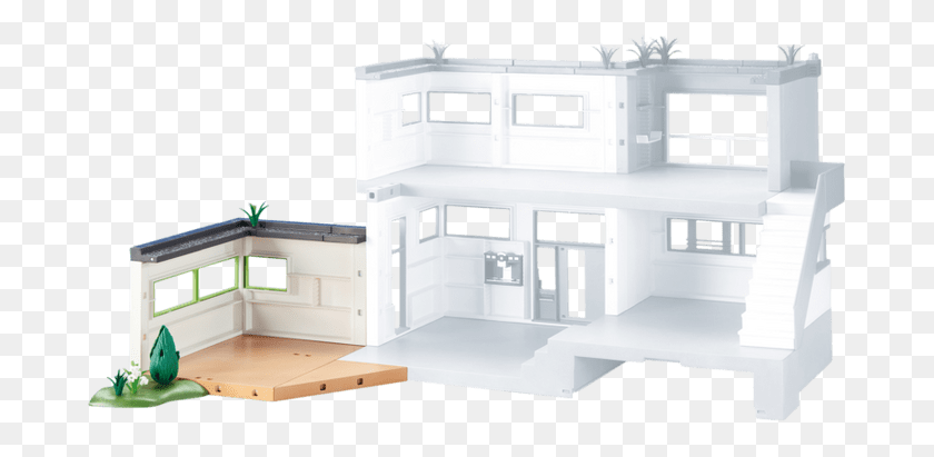 683x351 Playmobil City Life 6389 Extension For Modern Luxury Playmobil Modern Luxury Mansion Extension, Housing, Building, Indoors HD PNG Download