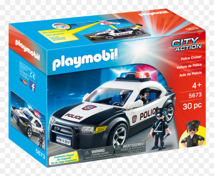 807x652 Playmobil Police Cruiser Patrol Car With Flashing Lights Playmobil Police Car, Vehicle, Transportation, Automobile HD PNG Download