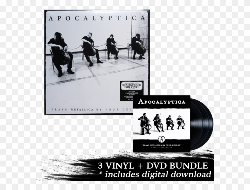 601x579 Plays Metallica Live Performance 3 Lp Dvd Remastered Apocalyptica Plays Metallica By Four Cellos A Live, Person, Human, Advertisement HD PNG Download