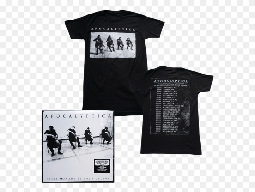 569x574 Plays Metallica Vinyl Tee Bundle Apocalyptica Plays Metallica By Four Cellos A Live, Clothing, Apparel, Person HD PNG Download