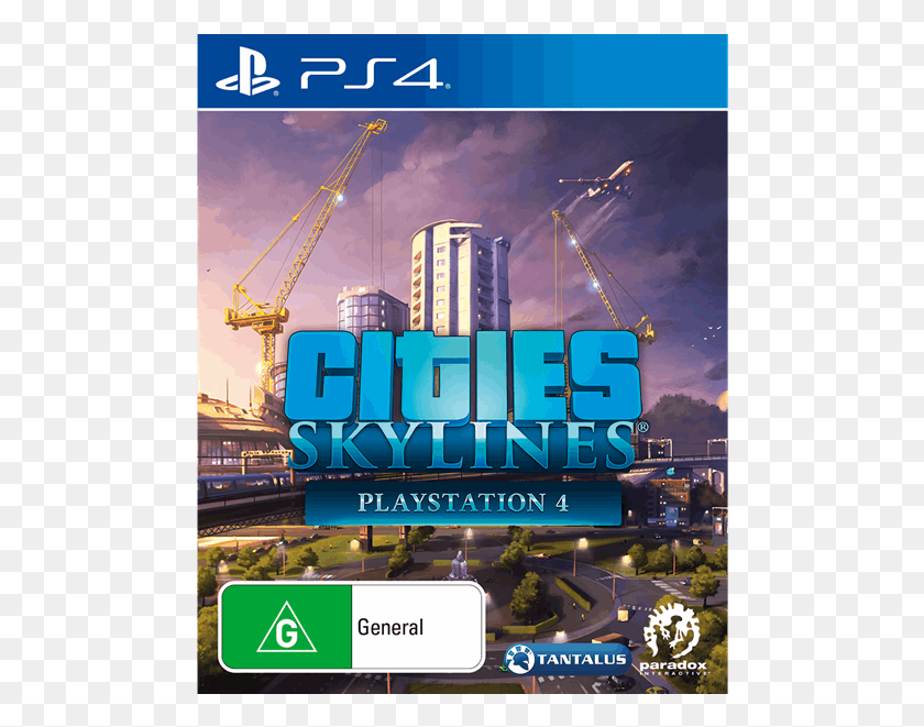 484x601 Playstation 4 Edition Cities Skylines Ps4 Обложка, Строительный Кран, Городской, Город Png Скачать