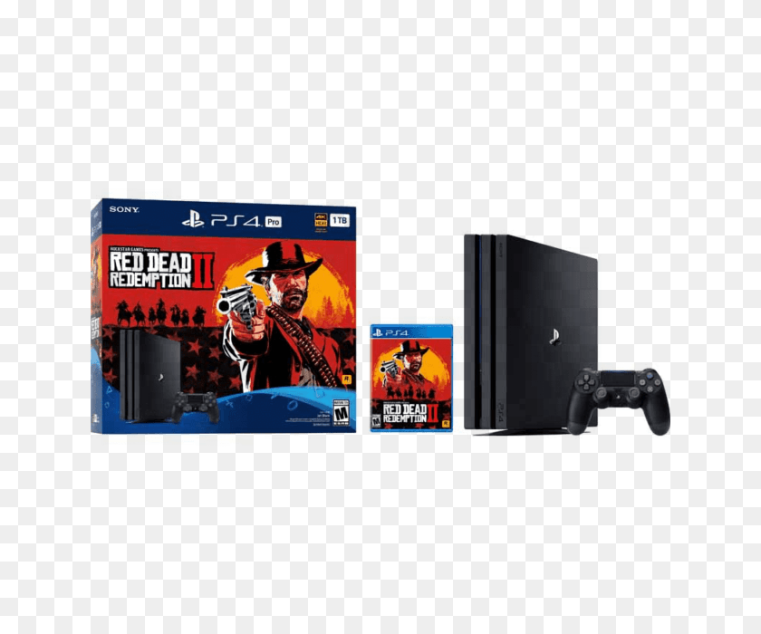 640x640 Playstation 4 Pro 1tb Console Ps4 Pro Red Dead Redemption 2 Bundle, Person, Human, Monitor HD PNG Download