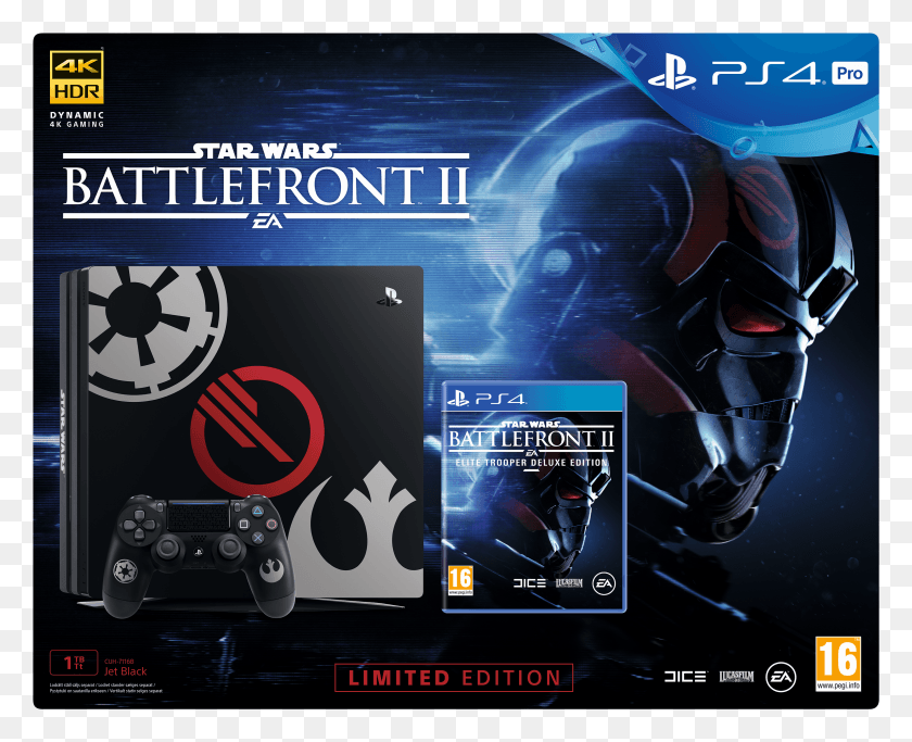 3076x2459 Descargar Png Playstation 4 Pro Star Wars Battlefront 2 Edición Especial Ps4 Pro Battlefront Hd Png