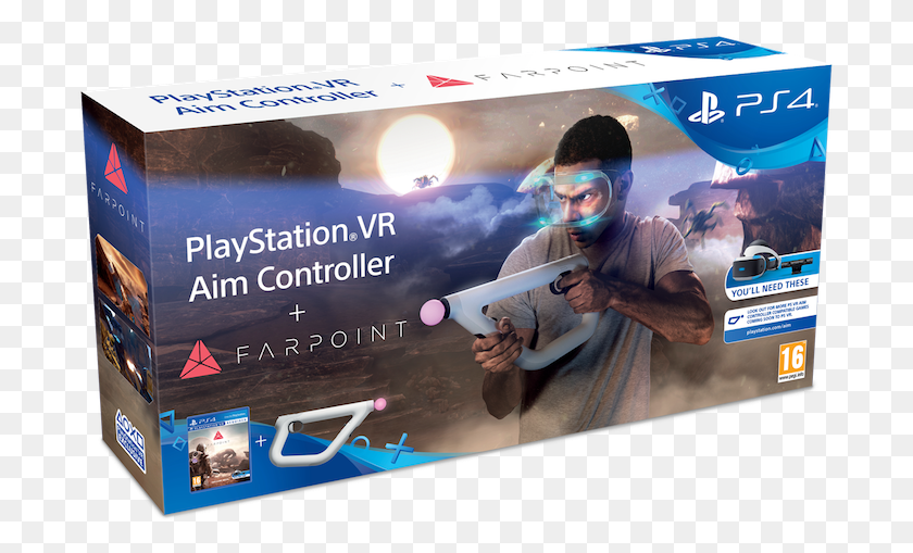 697x449 Playstation Aim Controller Farpoint, Person, Human, Video Gaming HD PNG Download