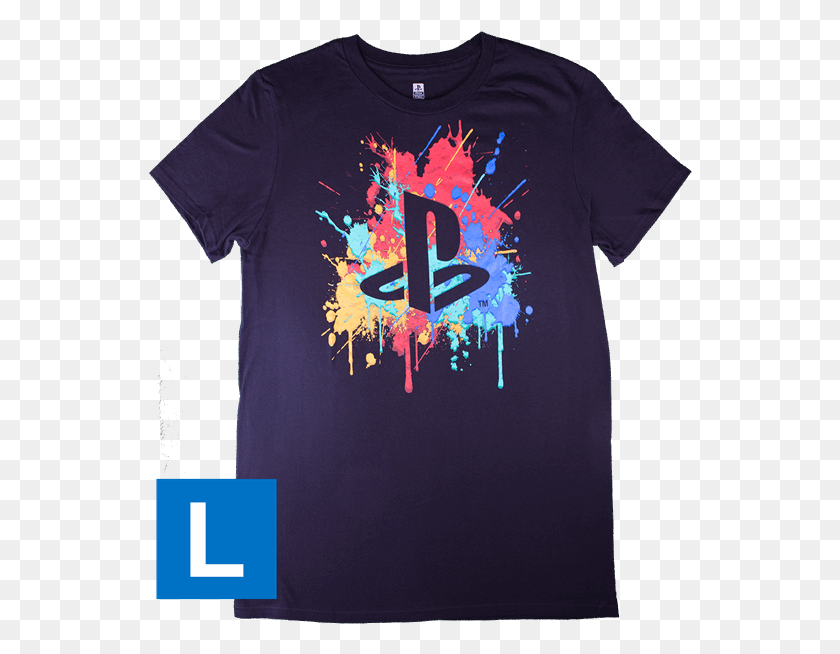 544x594 Playstation Paint Splatter Unisex T Shirt Playstation Now, Clothing, Apparel, T-shirt HD PNG Download
