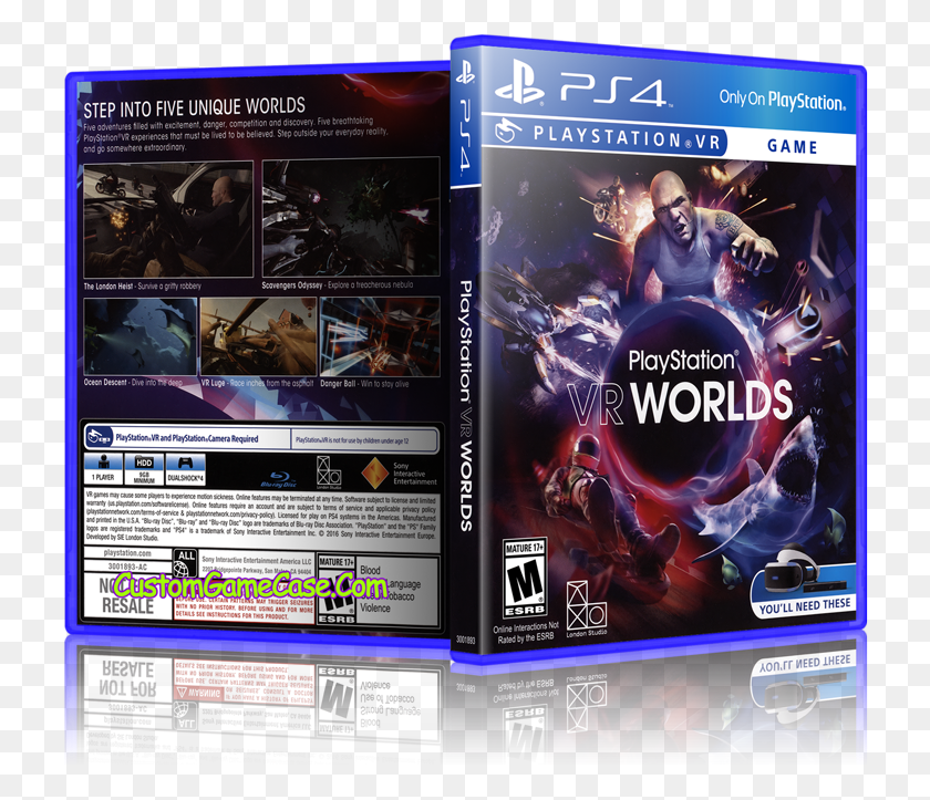 728x663 Playstation Vr Worlds Playstation 4 Vr Worlds, Person, Human, Disk HD PNG Download