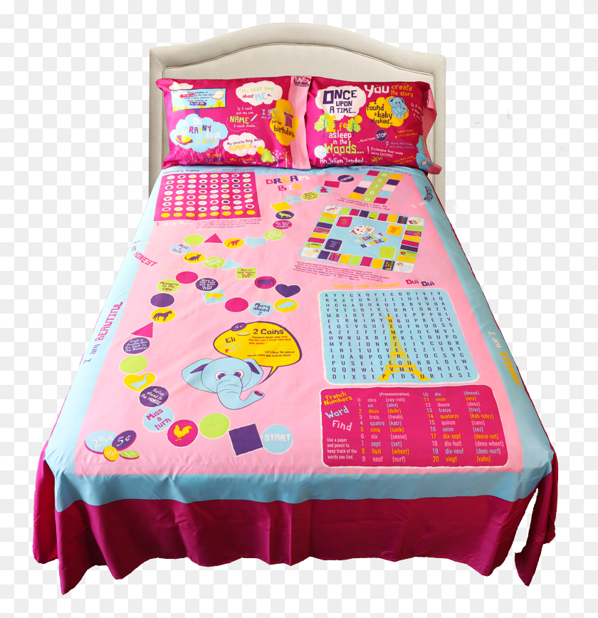 765x807 Простыни Для Игр Twinfull Smart Bed Sheets Over Bed, Text, Rug, Furniture Hd Png Download