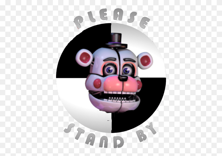 418x530 Please Stand By Funtimeoffline Fnaf Lolbit Please Stand, Toy, Text, Robot HD PNG Download
