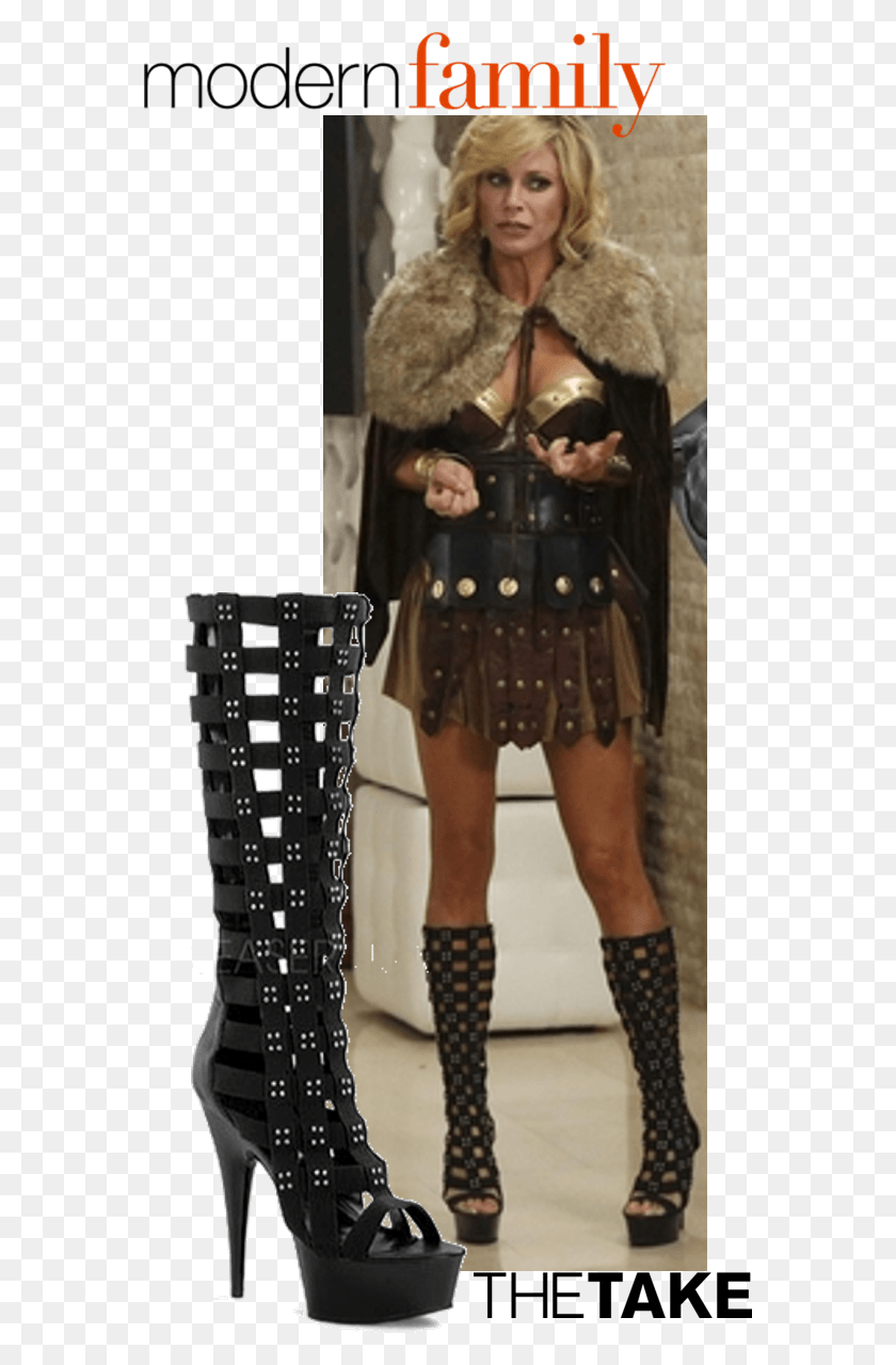 570x1219 Pleaser Delight 600 45 Gladiator Sandals As Seen On Modern Family Claire Roleplay, Clothing, Apparel, Person HD PNG Download
