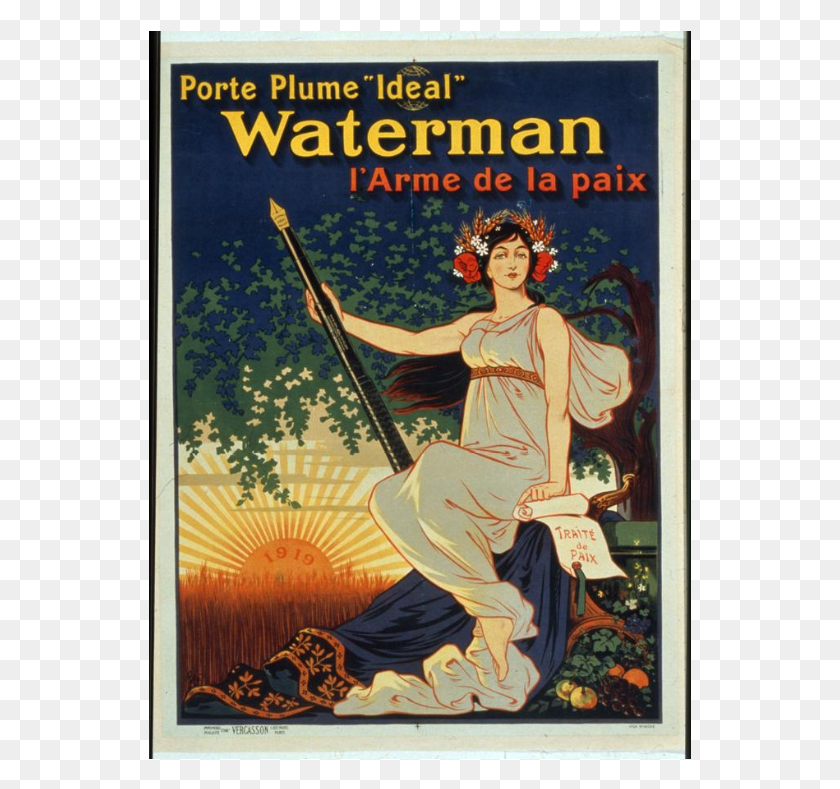 543x729 Pluma Waterman Pluma De La Paz Porte Plume Ideal Waterman, Плакат, Реклама, Человек Hd Png Скачать