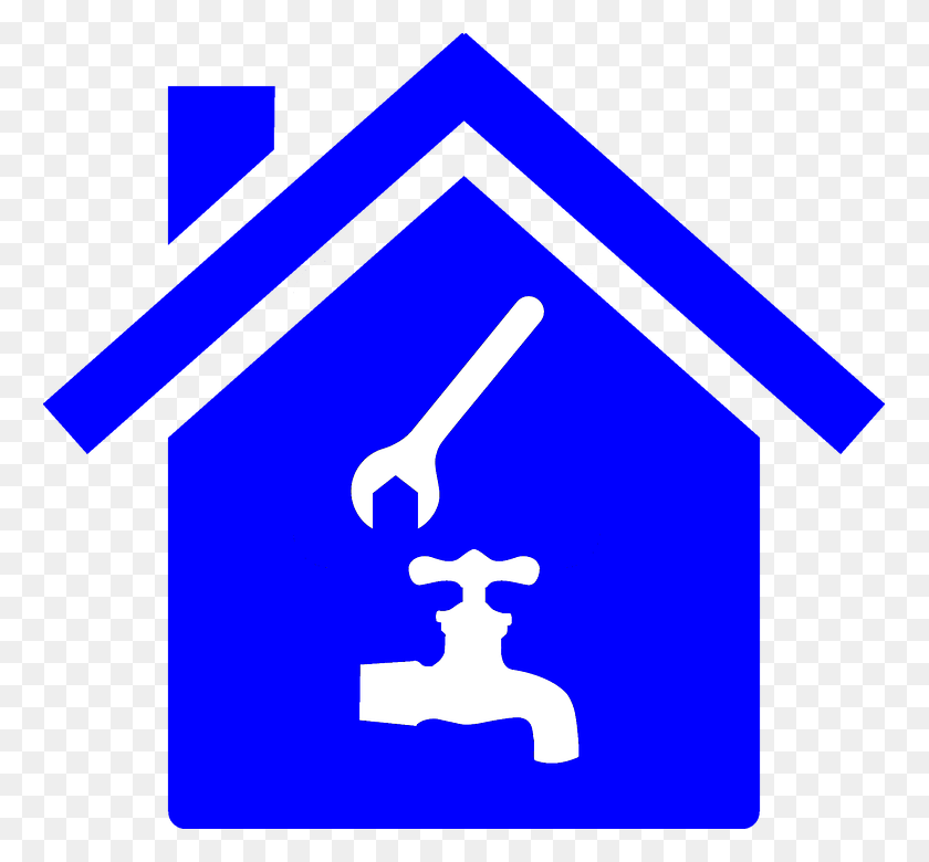 761x720 Plumber Icon Wrench Faucet Tap House Fix Repair House Silhouette Clipart, Text, Symbol, Logo HD PNG Download