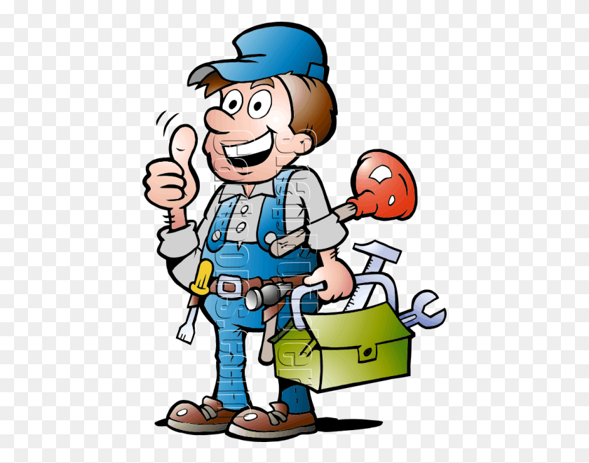 435x601 Plumbing Handyman With Plumbing Tools Mascot Logo Handyman Plumbing, Person, Human, Washing HD PNG Download