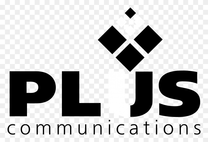 2331x1547 Plus Communications Logo Black And White Graphic Design, Text, Alphabet, Symbol HD PNG Download