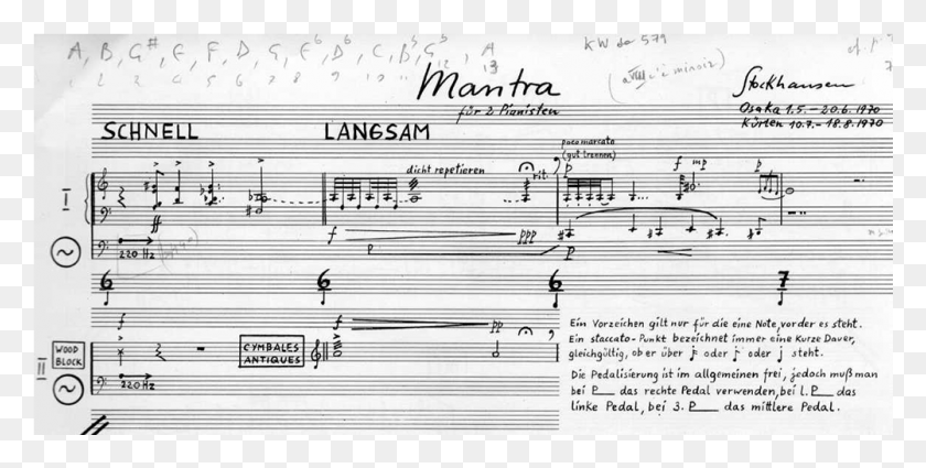 1001x469 Plus Or Minus Image 11b Mantra Stockhausen, Document, Text, Sheet Music HD PNG Download