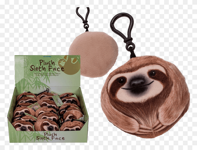 931x693 Plush Sloth Face With Sound Amp Carabiner Hook Ca Three Toed Sloth, Food, Dog, Pet HD PNG Download