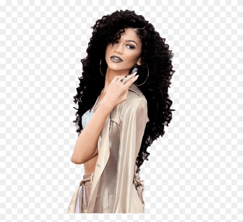 377x707 Pngs Da Zendaya Badass Hairstyle For Curly Hair, Hair, Face, Person HD PNG Download
