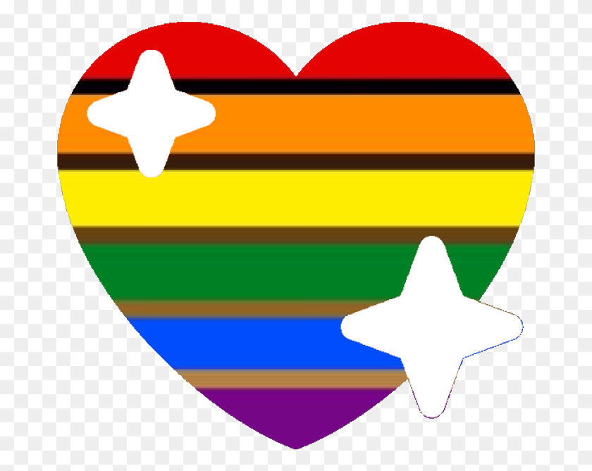 679x609 Poc Lgbtq Gradient Pride Sparkle Heart Discord Emoji, Symbol, Star Symbol HD PNG Download