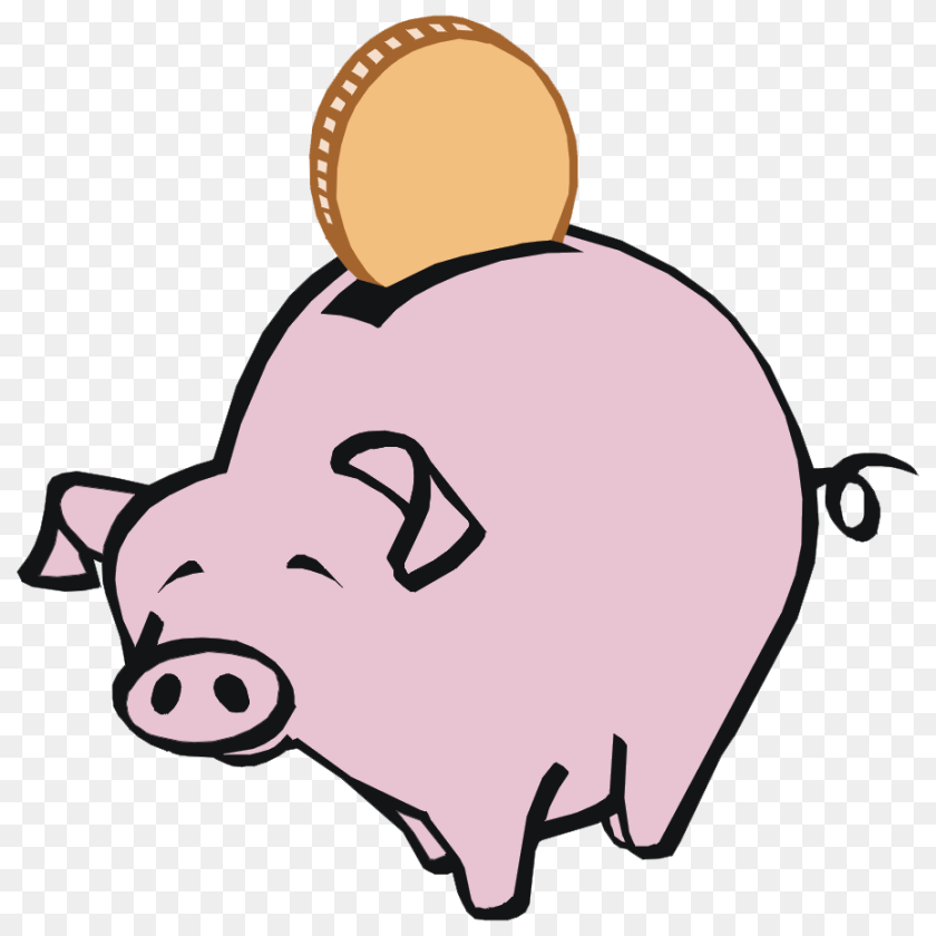 930x930 Pocket Money Clipart Clip Art, Piggy Bank, Animal, Mammal, Pig Sticker PNG