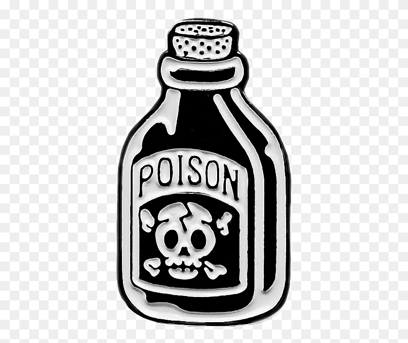 372x648 Poison Bottle Death Art Patch Patches Black Poison Pin, Label, Text, Beverage HD PNG Download